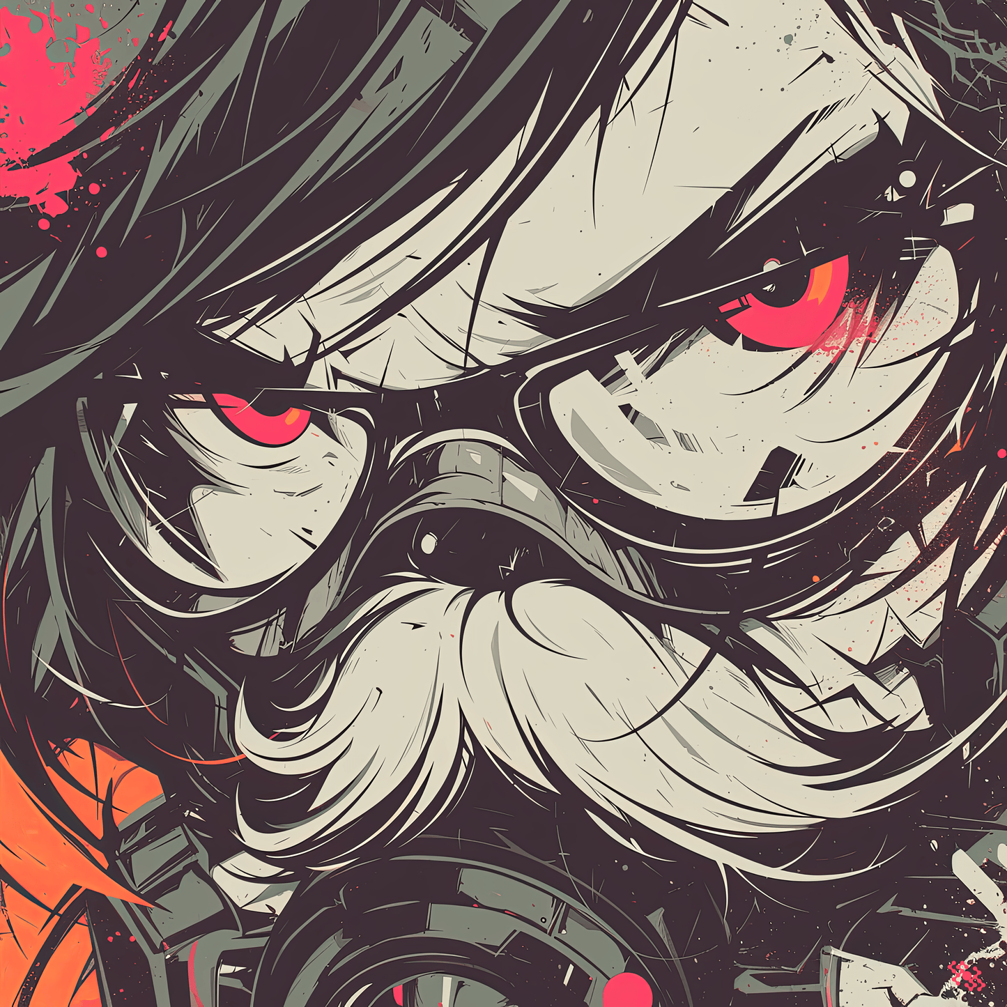 Colors Addict Mr Mustache (Canvas Print)