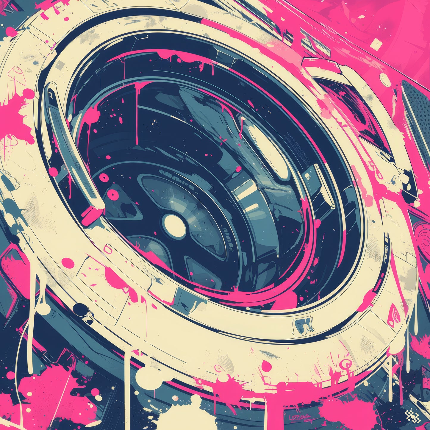 Colors Addict Wash Machine (Canvas Print)